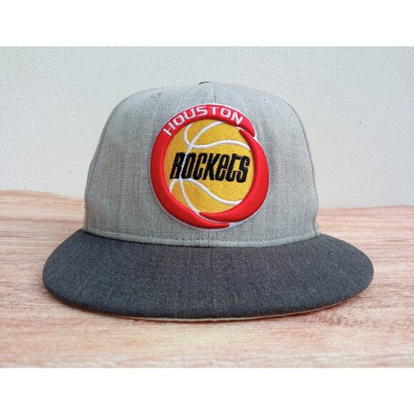 New Era 59fifty Adult Hat Houston Rockets Hardwood Classics Gray Size M/L - Picture 1 of 9